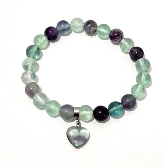 NWOT, Natural fluorite bracelet - Picture 1 of 3